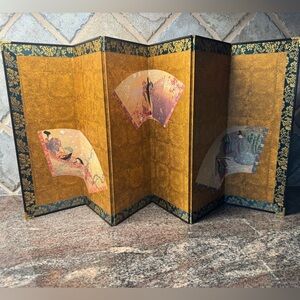 Byobu panel Japanese folding screen Sutras on folding fan